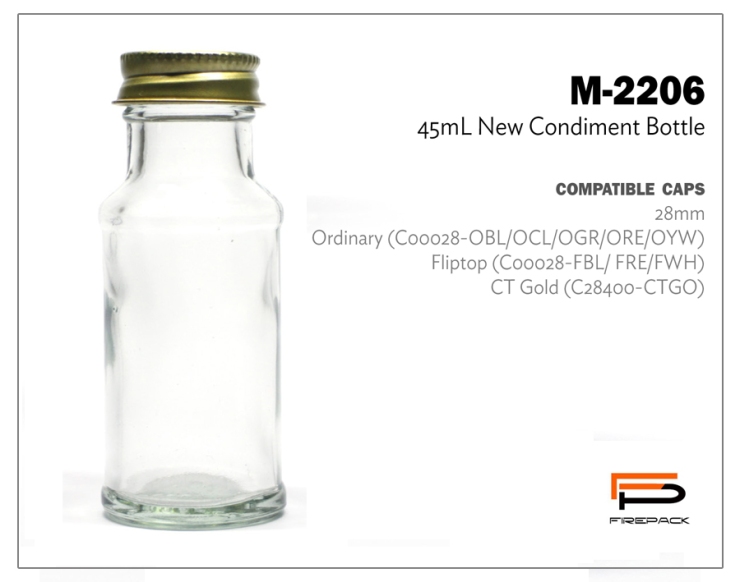 new condiment bottle 45ml m2206